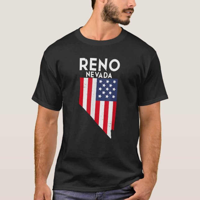 Reno Nevada USA State America Travel Nevadan T Shirt (Framsida)
