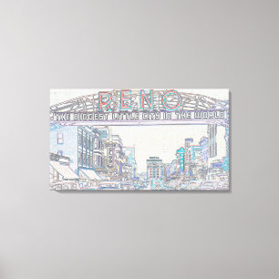 RENO NEVADA VINTAGE COLORFUL Neon Art Canvastryck