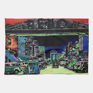 RENO NEVADA VINTAGE COLORFUL WATERCOLOR ART KÖKSHANDDUK