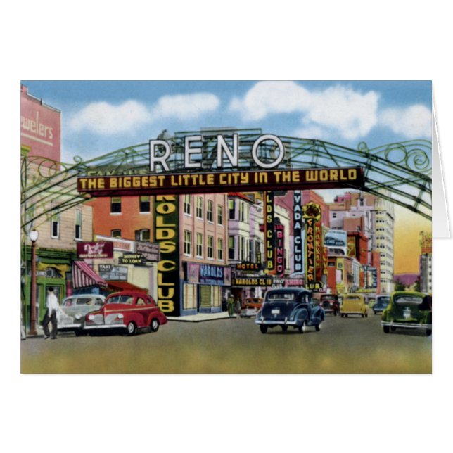 Reno Nevada Virginia Street Hälsningskort (Framsidan Horizontal)