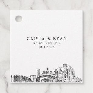 Reno Skyline Bröllop Gåvor Etiketter