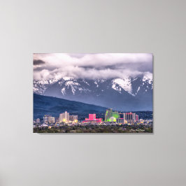 Reno Skyline på en Stormy April kväll Canvastryck