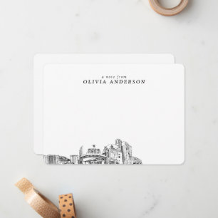 Reno Skyline Sketch Personlig Modern Note Card Anteckningskort