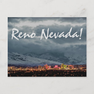 Reno Skyline vid vykort för natten