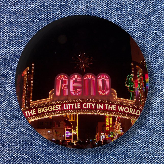 Reno-skylt Knapp (The Biggest Little City in the World Arch Reno Sign Button)