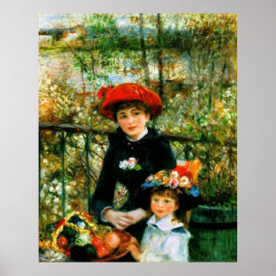 Renoir är "de två systrarna, på Terrace" Poster