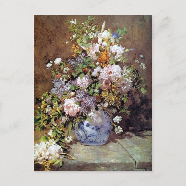 Renoir Bouquet of Vår blommor vycard Vykort (Framsida)
