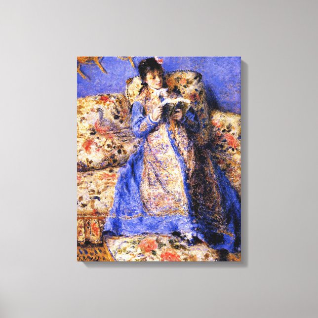 Renoir - Camille Monet Reading, berömdens målning Canvastryck (Framsida)