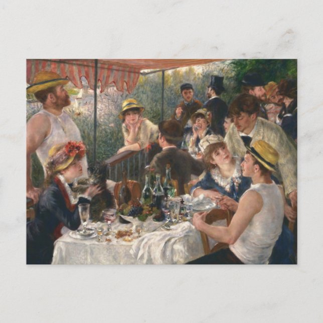 Renoir citerar "Boating Party" Inbjudan Vykort (Framsida)