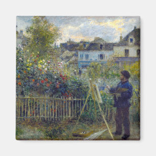 Renoir - Claude Monet målar i sin trädgård Magnet