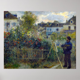 Renoir - Claude Monet målar i sin trädgård Poster