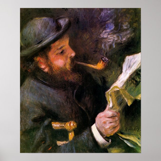 Renoir - Claude Monet Reading 1872 Poster (Framsidan)