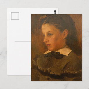 Renoir - Cute Girl Porträtt Fine Art Vykort
