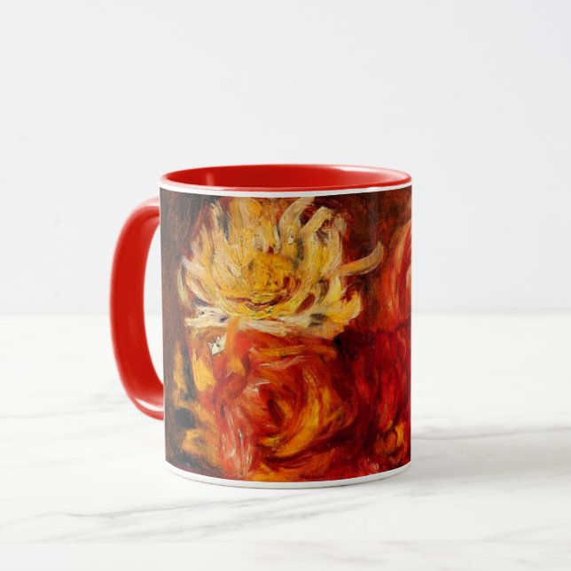 Renoir - Dahlias, bra konsmålning Mugg (Framsida vänster)