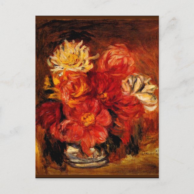 Renoir - Dahlias, bra konsmålning Vykort (Framsida)