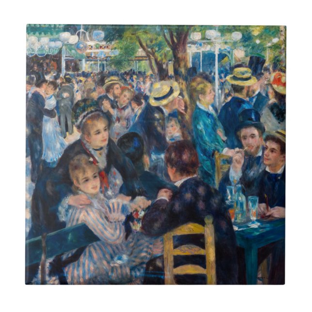 Renoir - Dance at Le Moulin de la Galette Kakelplatta (Framsidan)