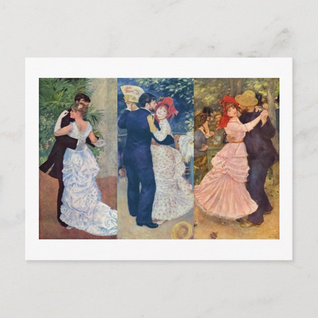 Renoir - Dance in the City, Land and Bougival Vykort (Framsida)