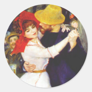 Renoir dans på Bougival klistermärkear Runt Klistermärke