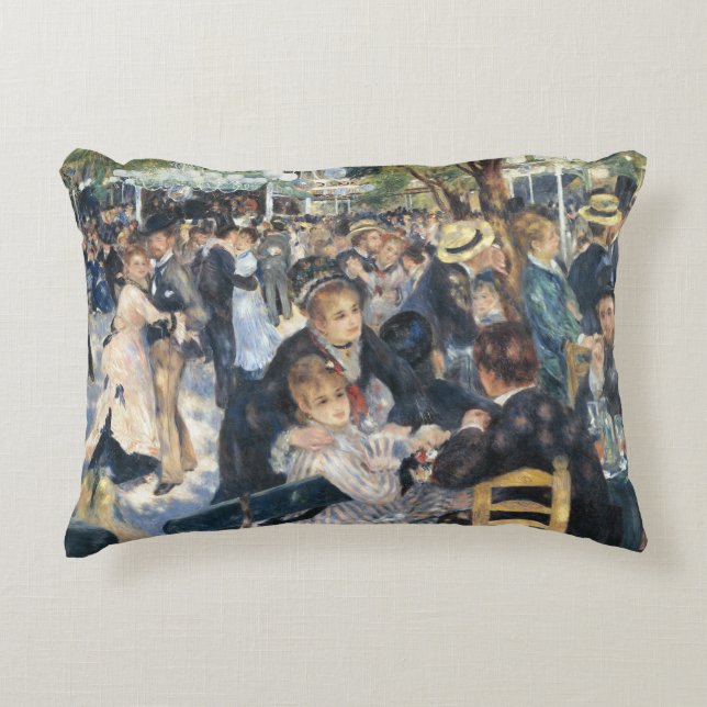 Renoir Dansar vid Moulin de la Galette Vintage Prydnadskudde (Framsidan)