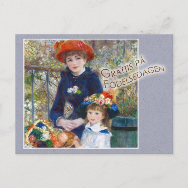Renoir dubbelt syller CC0399 Födelsdagskort Vykort (Framsida)