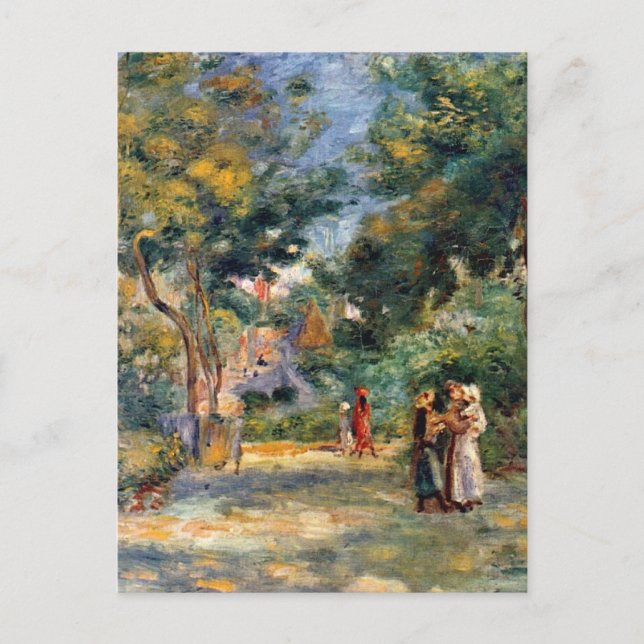 Renoir, figurer i en trädgård vykort (Framsida)