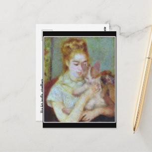 Renoir flicka med katt vykort