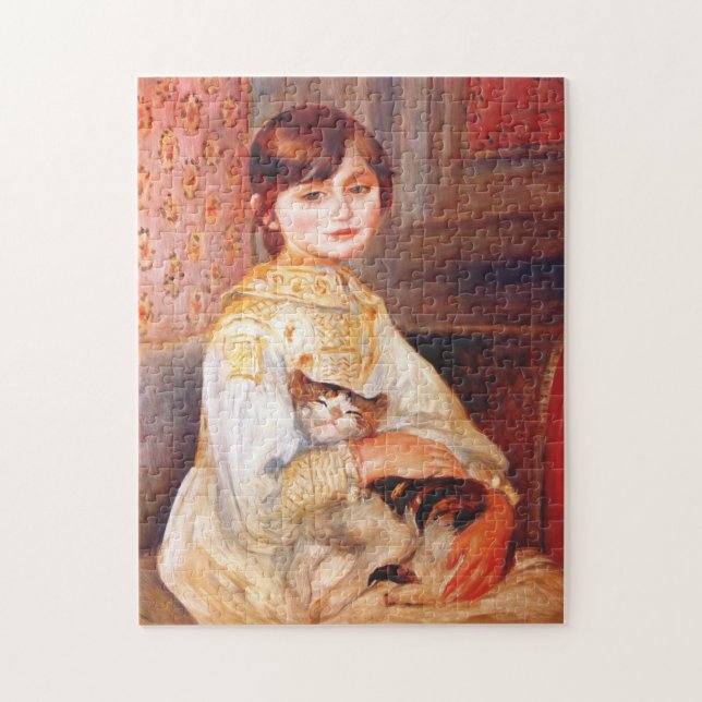 Renoir flicka med kattpussel pussel (Vertikal)