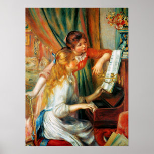 Renoir flickor på pianoaffischen poster