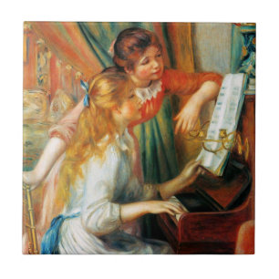 Renoir flickor på pianot belägger med tegel kakelplatta