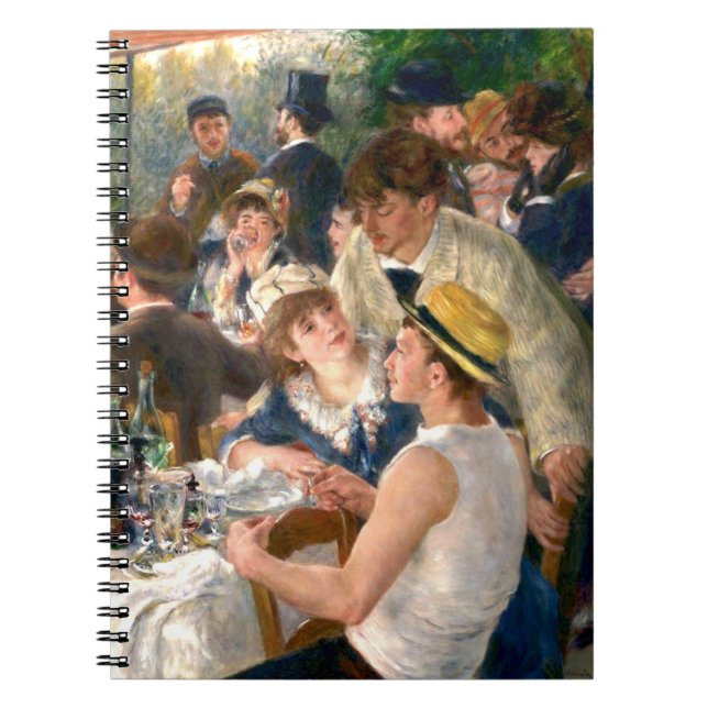 Renoir Fransk Luncheon Boating Party Anteckningsbok Med Spiral (Framsidan)