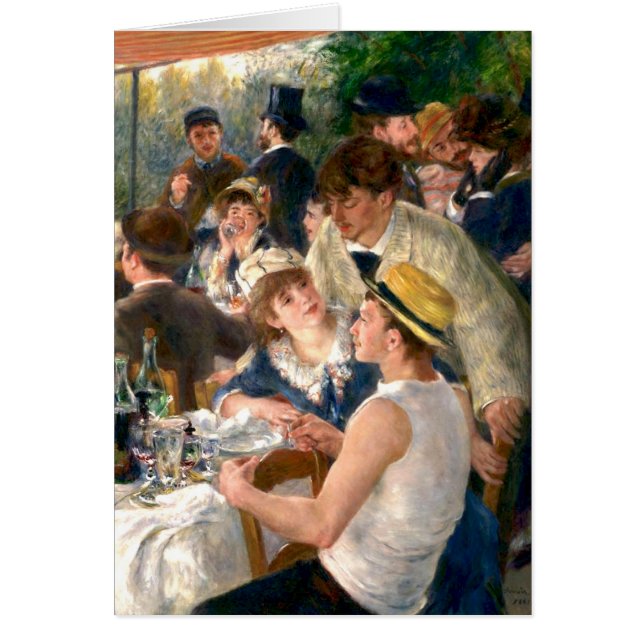 Renoir Fransk Luncheon Boating Party Hälsningskort (Framsidan)
