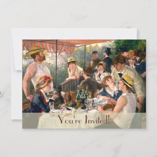 Renoir Fransk Luncheon Boating Party Inbjudningar (Framsida)
