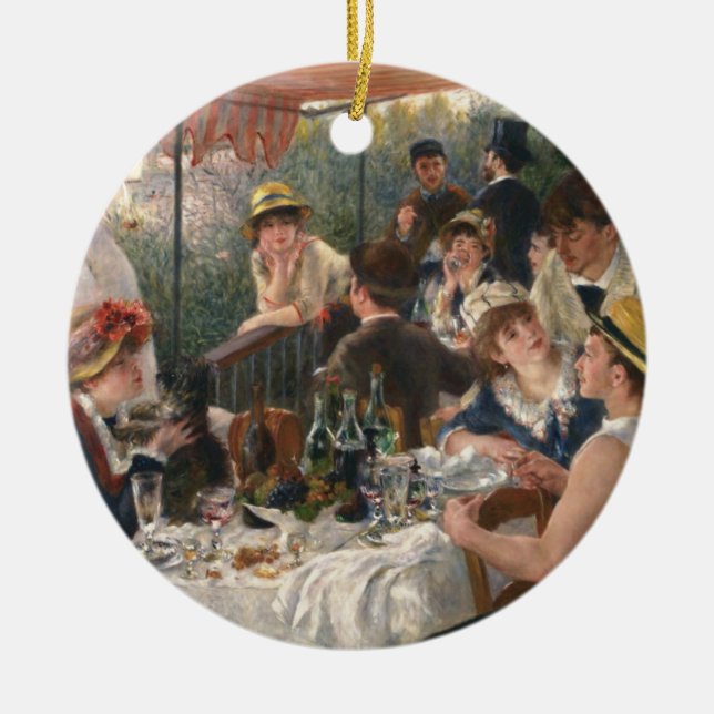 Renoir Fransk Luncheon Boating Party Julgransprydnad Keramik (Framsidan)