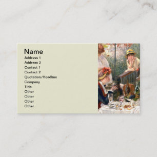 Renoir Fransk Luncheon Boating Party Visitkort