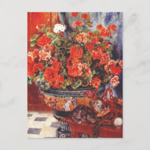 Renoir, Geraniums och Cats Vykort
