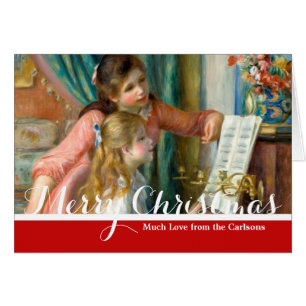 Renoir Girls på Piano God jul Card Hälsningskort