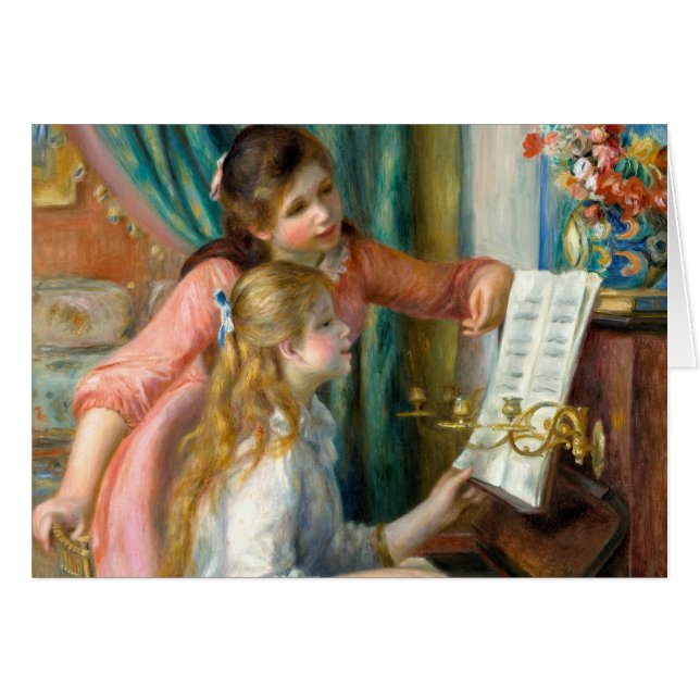 Renoir Girls på Piano-imponisten Hälsningskort (Framsidan Horizontal)