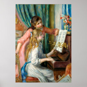 Renoir Girls på Pianos imponerande konst Poster
