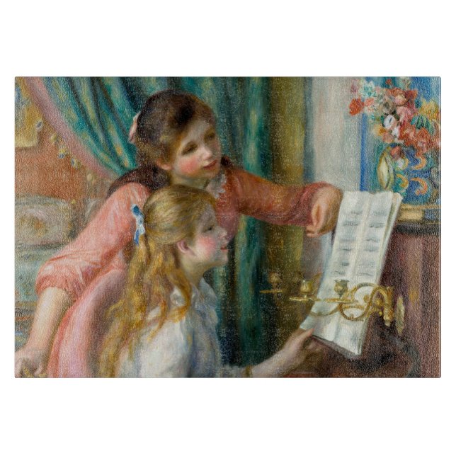 Renoir Girls vid Piano Impressionism Painting (Framsidan)