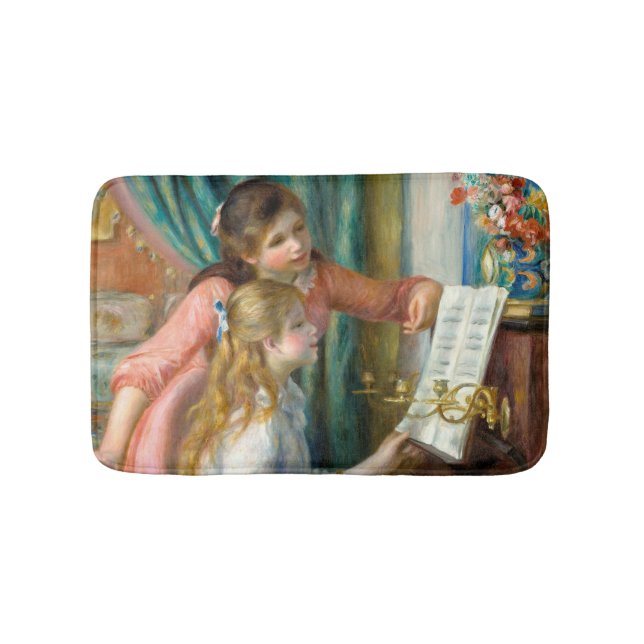 Renoir Girls vid Piano Impressionism Painting Badrumsmatta (Framsidan)