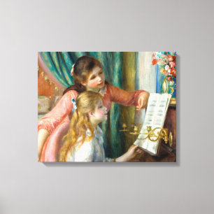 Renoir Girls vid Piano Impressionism Painting Canvastryck