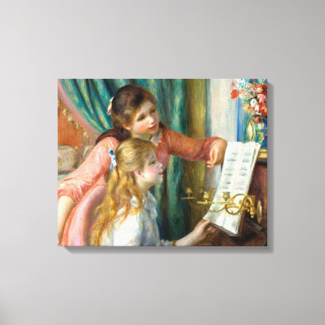 Renoir Girls vid Piano Impressionism Painting Canvastryck (Framsida)