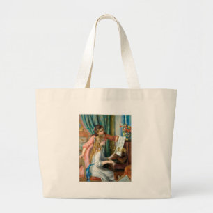 Renoir Girls vid Piano Impressionism Painting Jumbo Tygkasse