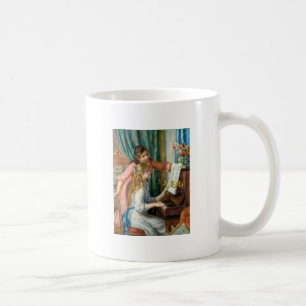 Renoir Girls vid Piano Impressionism Painting Kaffemugg