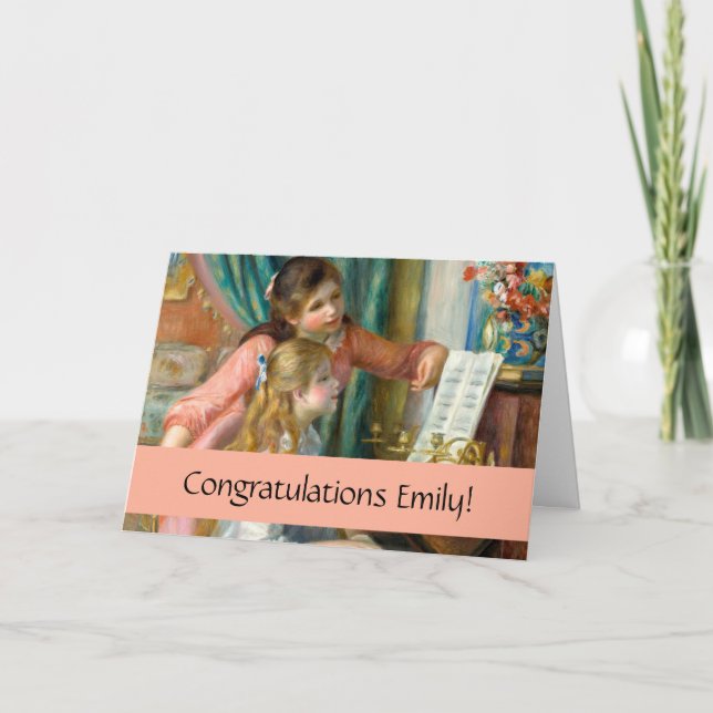 Renoir Girls vid Piano Impressionism Painting Kort (Framsida)
