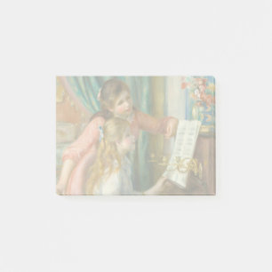 Renoir Girls vid Piano Impressionism Painting Post-it Block