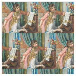 Renoir Girls vid Piano Impressionism Painting Tyg