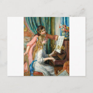 Renoir Girls vid Piano Impressionism Painting Vykort