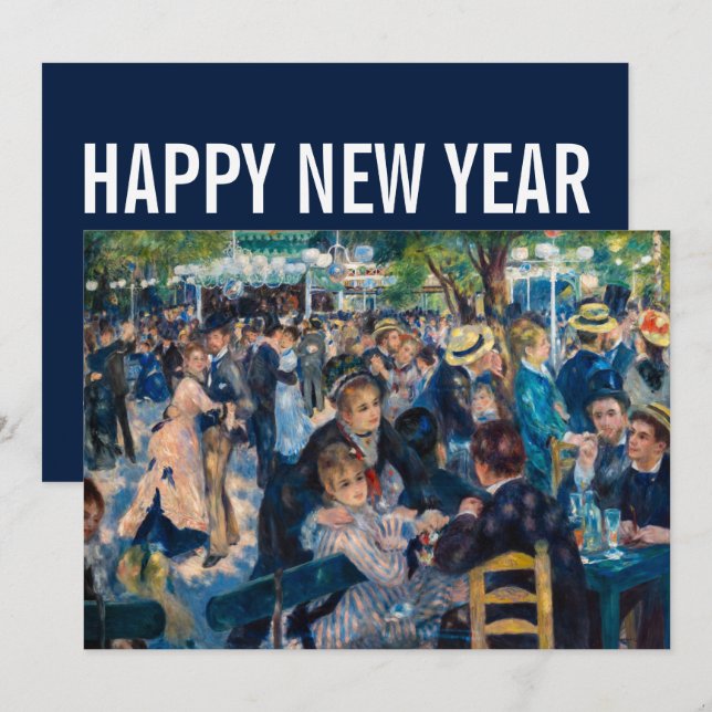 Renoir - Gott nytt år / Dance vid Moulin Galette Julkort (Fram/baksida)