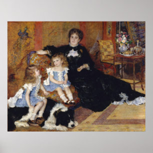 Renoir i vintageutförande, Barn med hund, Impressi Poster